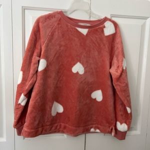 LOFT Pink Heart Sweatshirt